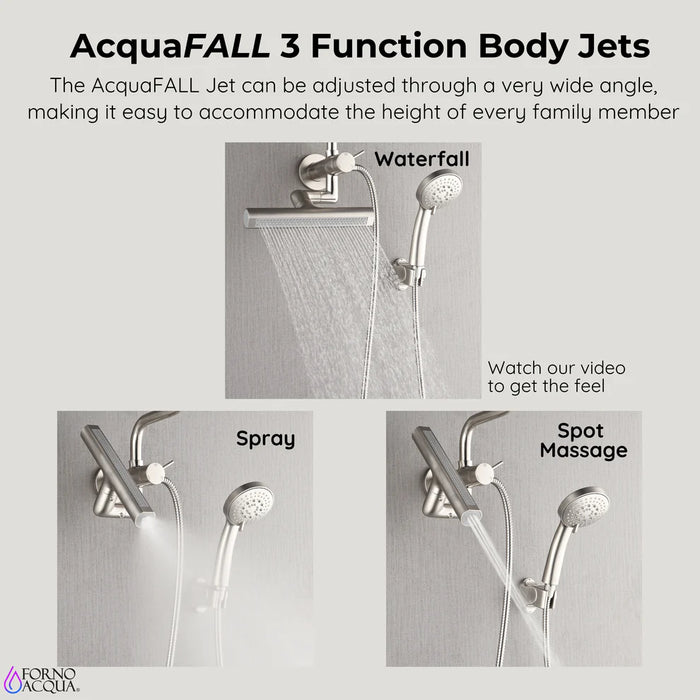 Forno Acqua AcquaFALL Mini Shower Head, Overhead Rainfall Shower SMW1BN-C8