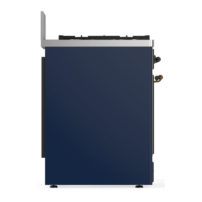 ILVE Majestic III 30" Dual Fuel Range, Midnight Blue Copper Trim UM30QNR3MBP
