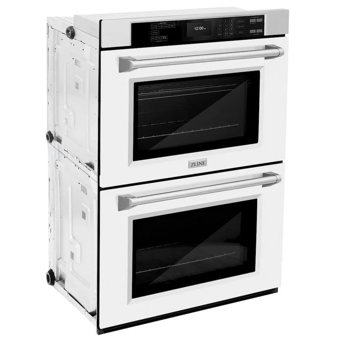 ZLINE 30"Professional True Convection Double Wall Oven, Air Fry, Self Clean, White Mattel WAD-WM-30