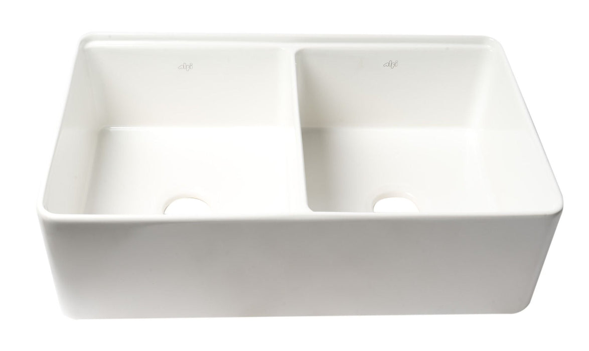 ALFI brand 33" Workstation Step Rim Fireclay Sink ABFS3320D
