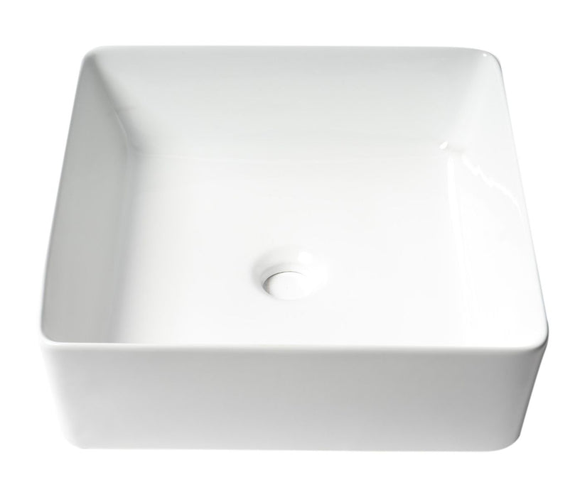 ALFI brand 16" Modern Square Above Mount Ceramic Sink ABC903