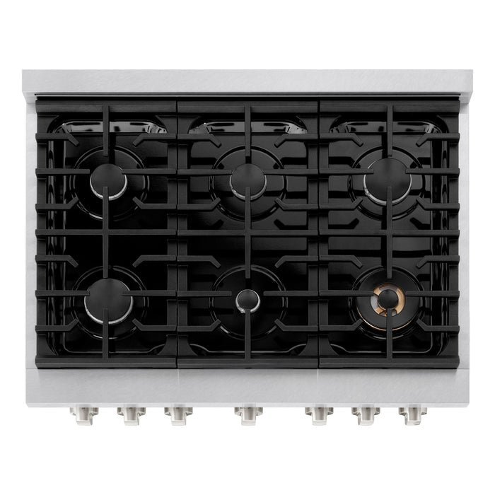 ZLINE 36"Paramount Dual Fuel Range DuraSnow® Stainless Steel SDRS-36