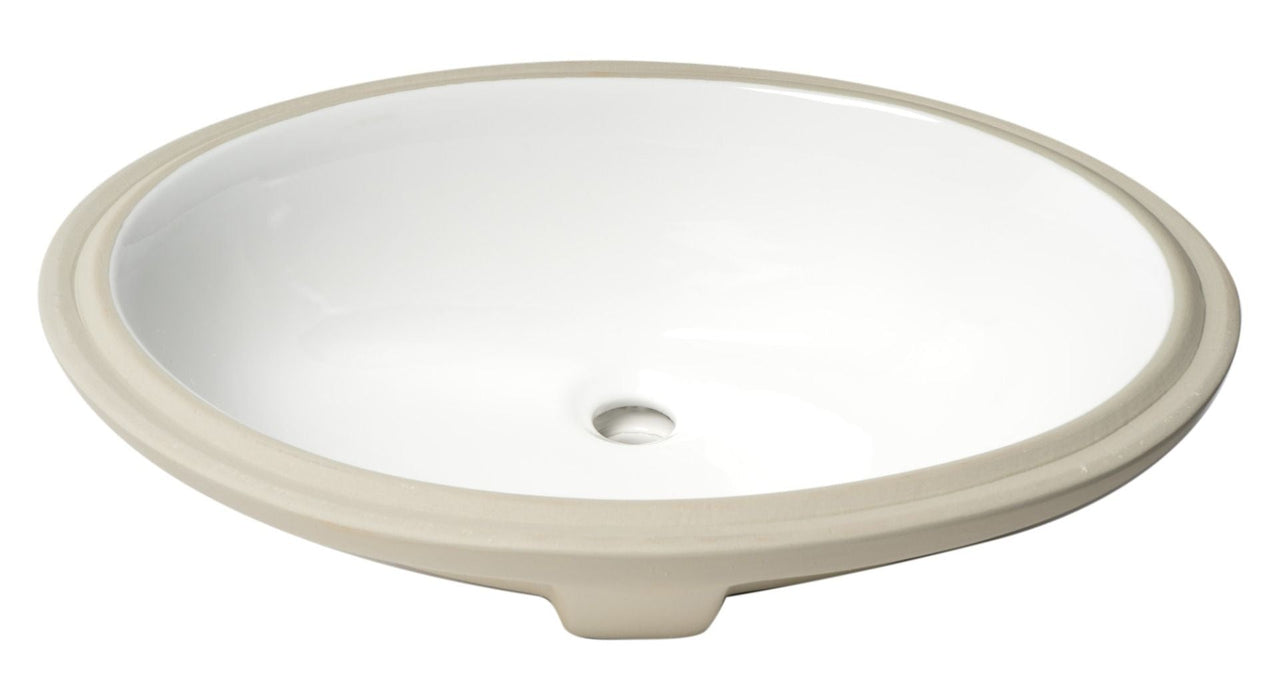 ALFI brand White 23" Oval Undermount Ceramic Sink ABC602