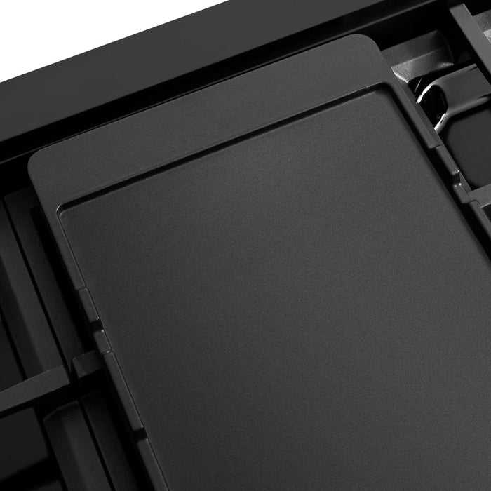 ZLINE Autograph Edition 48" Paramount Dual Fuel Range, 6 Burner Gas Cooktop, Electric Convection Oven, Black Stainless Steel, Helix Handle and Knob SDRBZ-48-KCB