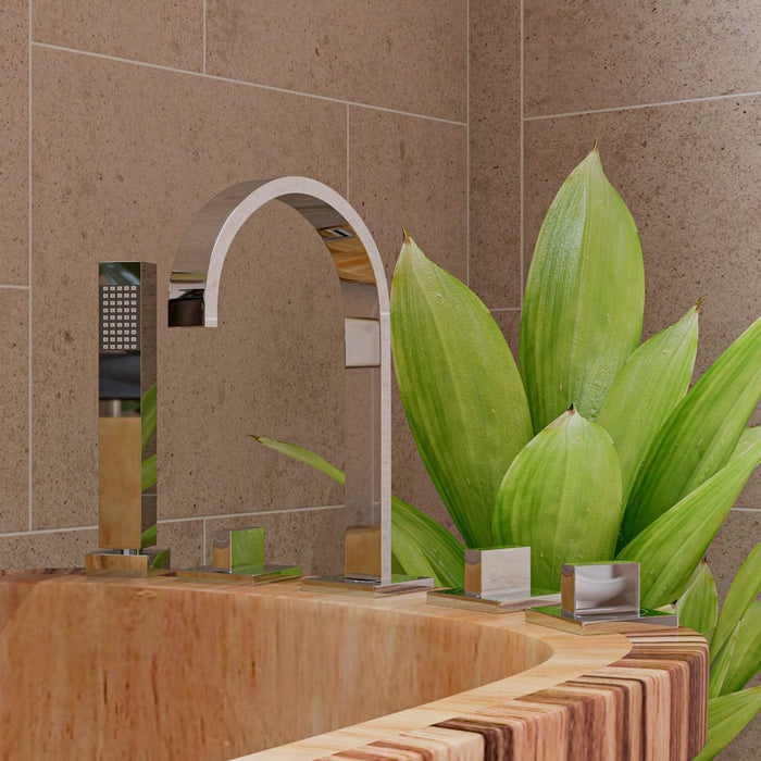 ALFI brand 59'' Free Standing Wooden Bathtub, Tub Filler AB1148