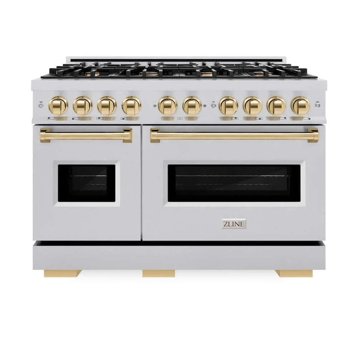 ZLINE 48" Classic Gas Range, Convection Gas Oven Stainless Steel, Gold CGRZ-48-G