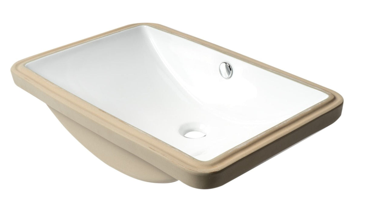 ALFI brand White 24" Rectangular Undermount Ceramic Sink ABC603