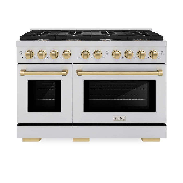 ZLINE 48"Paramount Dual Fuel Range Stainless Steel Champagne Bronze SDRZ-48-CB