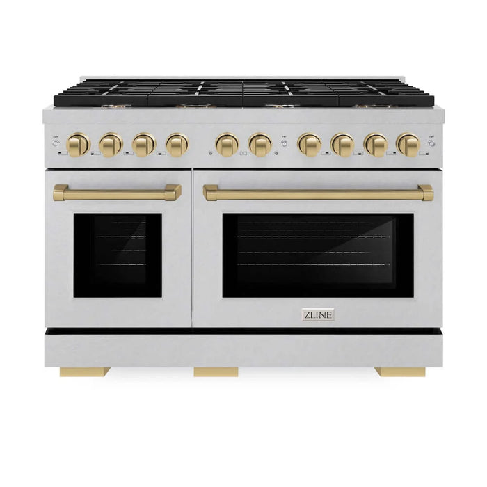 ZLINE 48"Gas Range, Convection Gas Oven, DuraSnow® Champagne Bronze, SGRSZ-48-CB