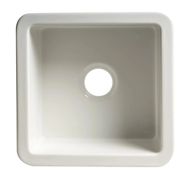 ALFI brand Square 18" Undermount / Drop In Fireclay Prep Sink ABF1818S