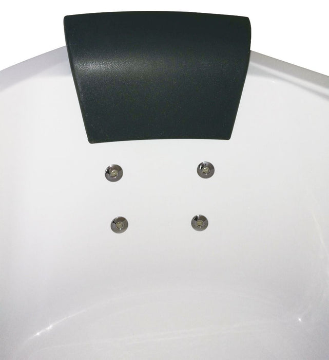 EAGO 5' Rounded Modern Double Seat Corner Whirlpool Bath Tub, Fixtures AM200