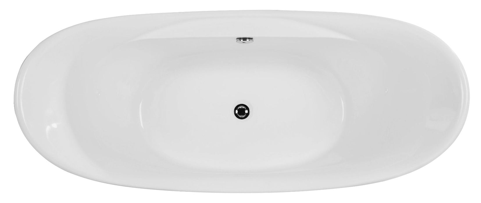 ALFI brand 68" White Oval Acrylic Free Standing Soaking Bathtub AB8803