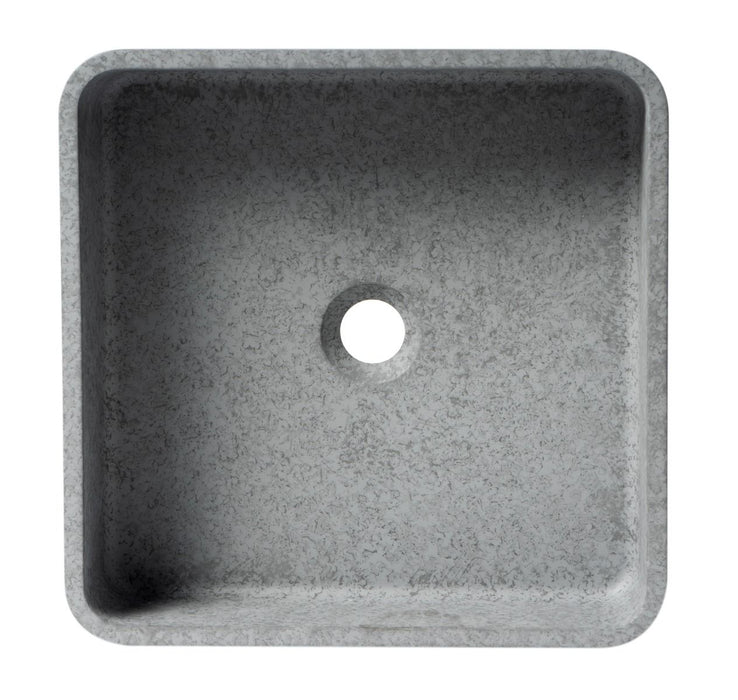 ALFI brand 16" Square Solid Concrete Gray Matte Above Mount Bathroom Sink ABCO16S