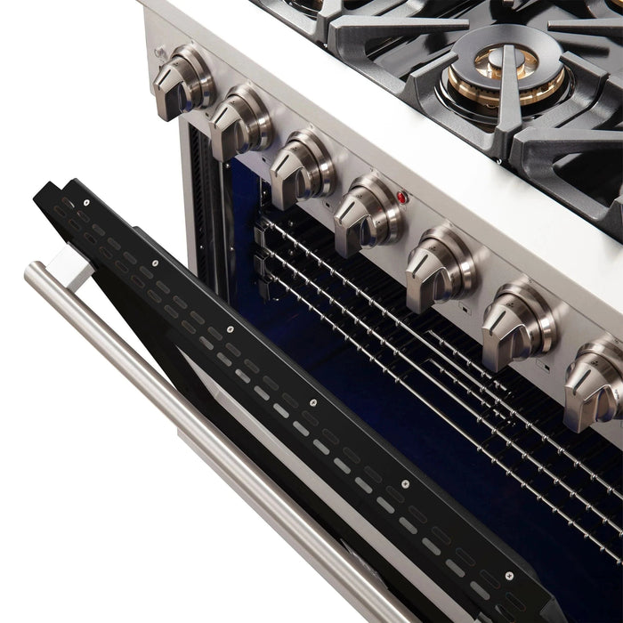 FORNO Capriasca 36" Gas on Gas Range FFSGS6260-36BLK