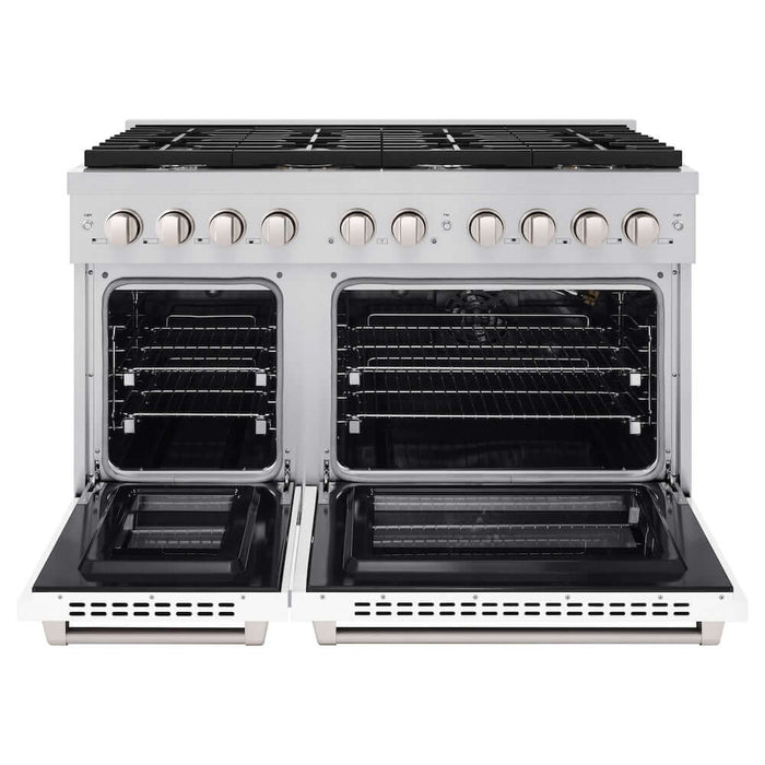 ZLINE 48 In. Gas Range, Stainless Steel, White Matte, SGR-WM-48