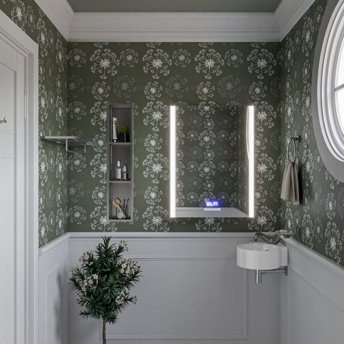 ALFI brand White 17" Tiny Corner Wall Mounted Ceramic Sink, Faucet Hole ABC121