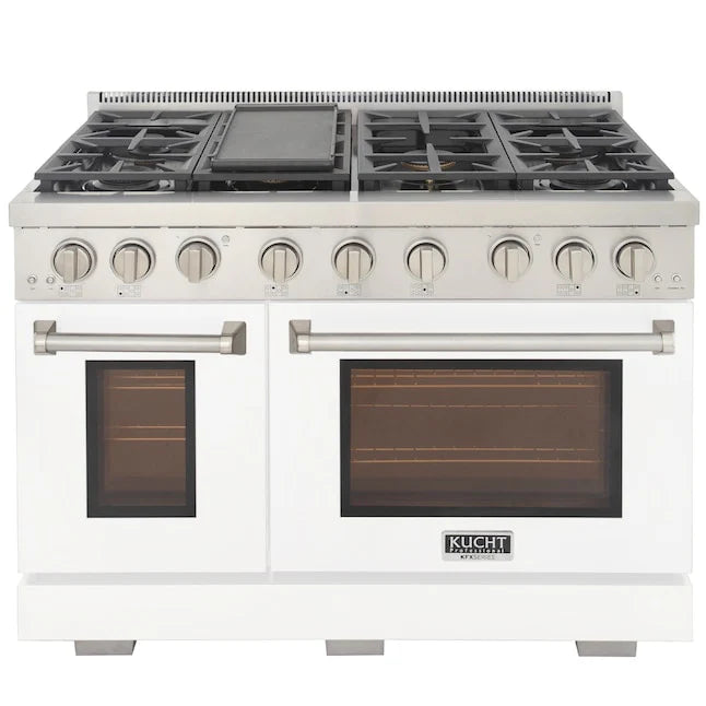 Kucht 48" Professional Propane Range, 7 Burners, Grill, KFX480/LP-W