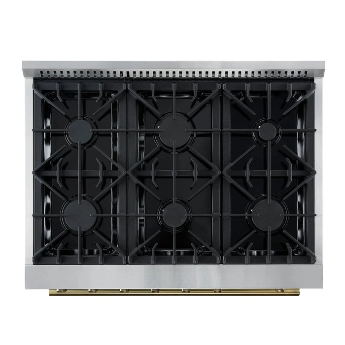 FORNO Marco 36" Gas on Gas Range FFSGS6277-36BLK