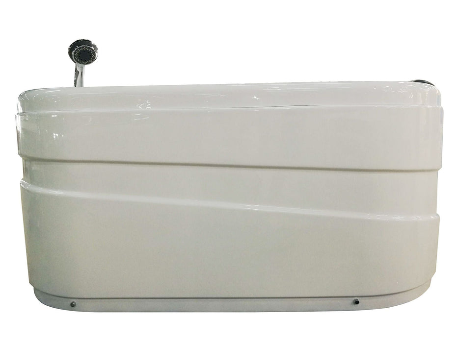 EAGO 57'' White Acrylic Jetted Whirlpool Bathtub, Fixtures AM175-L