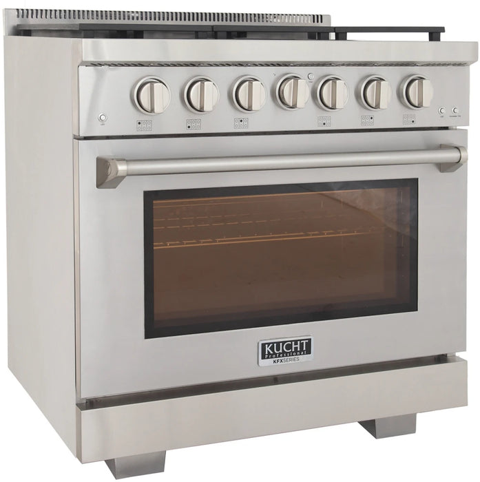 Kucht 36" Freestanding Professional Gas Range Liquid Propane KFX3600X/LP-S