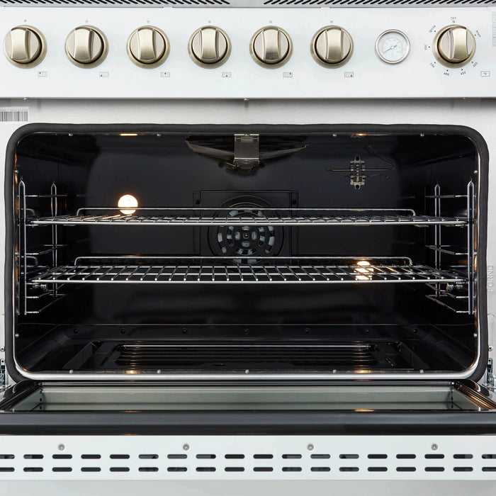 FORNO Marco 36" Gas on Gas Range FFSGS6277-36WHT