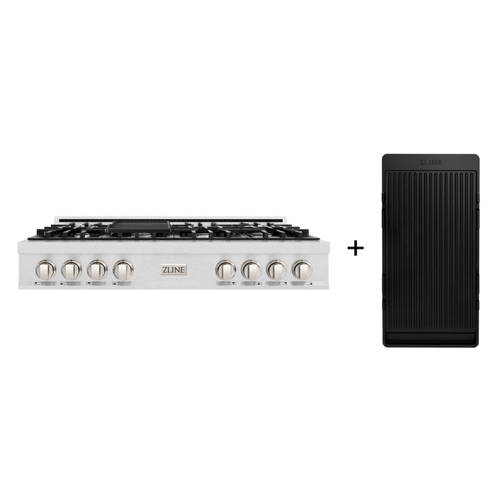 ZLINE Porcelain Rangetop, DuraSnow®, 4 Brass Burners, RTS-BR-GR