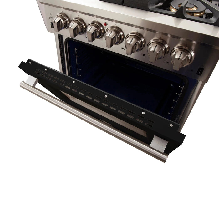 FORNO Capriasca 30" Gas on Gas Range FFSGS6260-30BLK