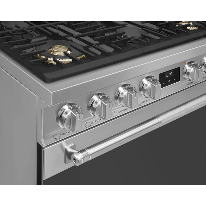 SMEG 36" Freestanding Dual Fuel Range, SPR36UGMX