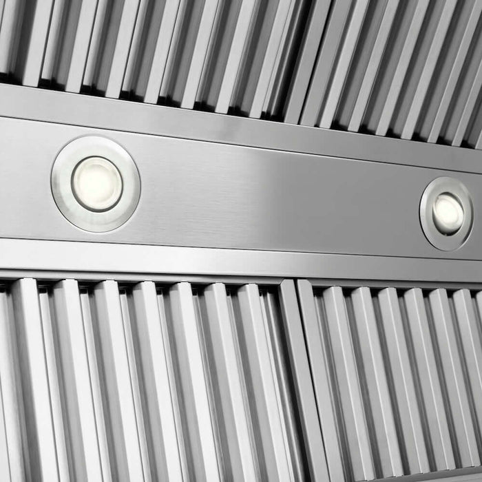 ZLINE Wooden Wall Mount Range Hood Rustic Shiplap Bright White Finish, Stainless Steel Accents 365WW-30