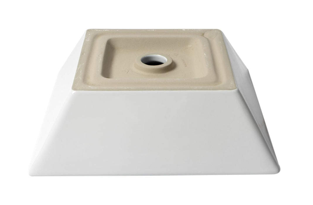 ALFI brand White 17" Square Above Mount Ceramic Sink ABC912