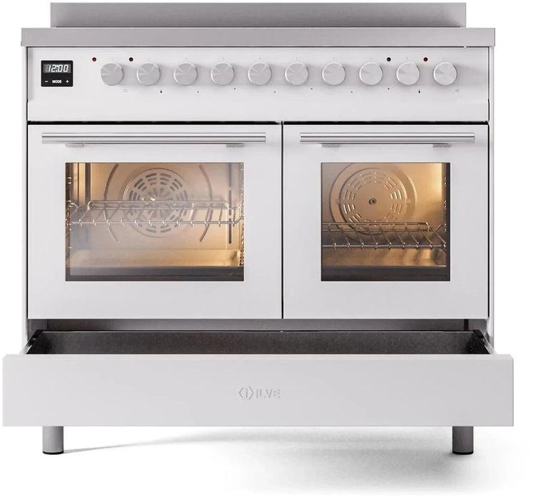 ILVE 40"Professional Plus Induction Range, White UPDI406WMPWH