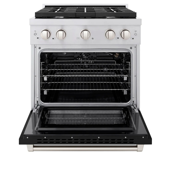 ZLINE 30"Paramount Dual Fuel Range Stainless Steel, Black Matte, SDR-BLM-30