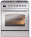 ILVE Nostalgie II 30" Dual Fuel Liquid Propane, Stainless Steel, Chrome Trim UP30NMPSSCLP ILVE