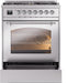 ILVE Nostalgie II 30" Dual Fuel Liquid Propane, Stainless Steel, Chrome Trim UP30NMPSSCLP ILVE