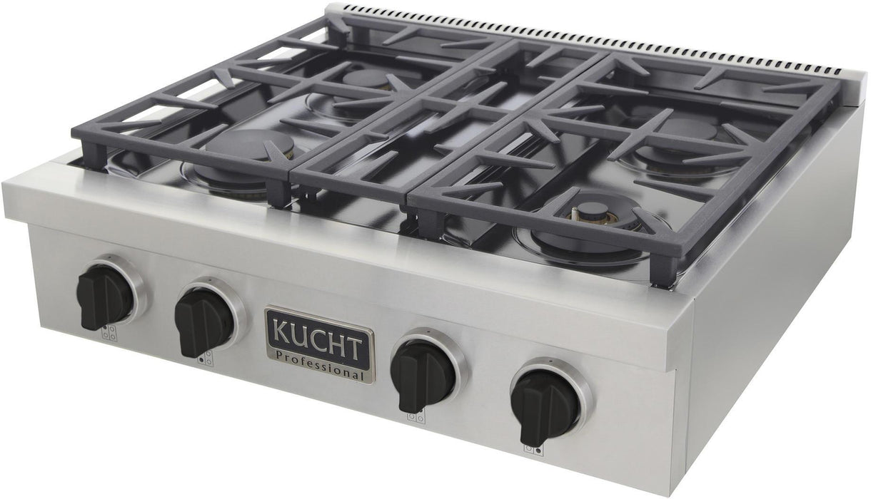 Kucht 30" 4 Burners Stainless Propane Cooktop, KFX309T-K - Farmhouse Kitchen and Bath