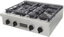 Kucht 30" 4 Burners Stainless Propane Cooktop, KFX309T-K - Farmhouse Kitchen and Bath