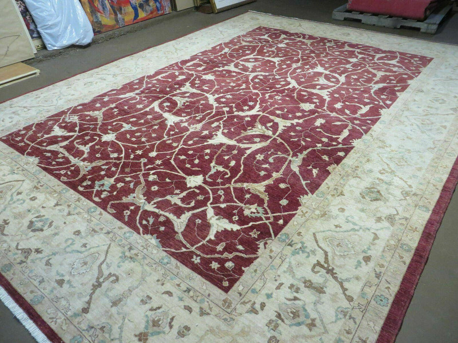 10' X 14' Vintage Handmade PESHAVAR CHOBI Pakistani Agra Wool Carpet Nice