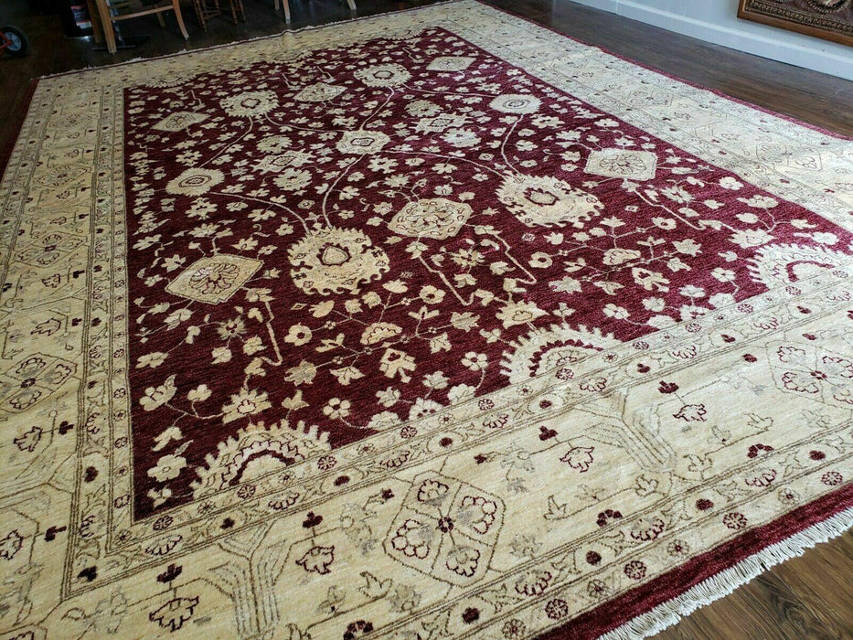 10' X 14' Vintage Handmade PESHAVAR CHOBI Pakistani Agra wool Carpet Nice