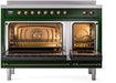 ILVE Nostalgie II 48" Electric Range, Emerald Green, Bronze Trim UPI486NMPEGB ILVE