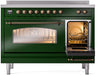 ILVE Nostalgie II 48" Electric Range, Emerald Green, Bronze Trim UPI486NMPEGB ILVE