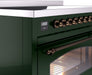 ILVE Nostalgie II 48" Electric Range, Emerald Green, Bronze Trim UPI486NMPEGB ILVE