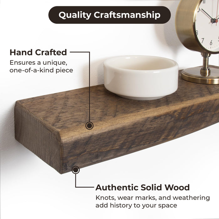 Reclaimed Wood Floating Shelves Real Solid Wood Floating Shelves Handmade Thick Floating Shelves