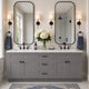 72 Inch Grey Shaker Double Sink Bathroom Vanity with Drawers