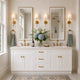 72 Inch White Shaker Double Sink Bathroom Vanity with Drawers