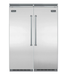 VIKING 60" Built-In Side by Side Refrigerator, Freezer Set 30" Right Hinge Refrigerator, 30" Left Hinge Freezer, Trim Kit, Stainless Steel 734339 VIKING