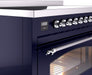 ILVE Nostalgie II 48" Electric Range, Blue, Chrome Trim UPI486NMPMBC ILVE