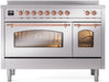 ILVE Nostalgie II 48" Electric Range, Stainless Steel, Copper Trim UPI486NMPSSP ILVE