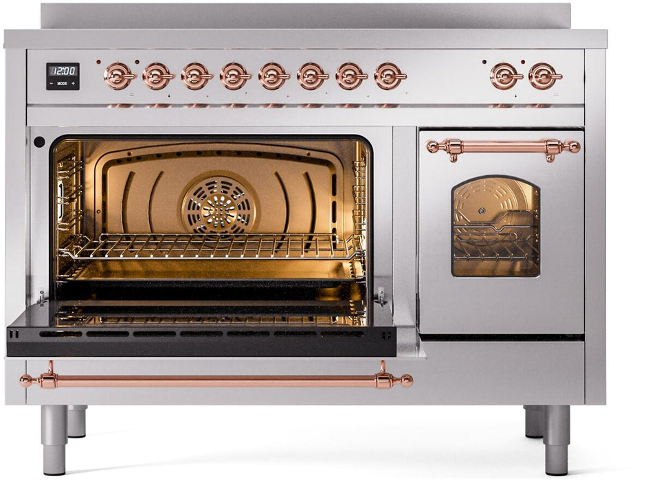 ILVE Nostalgie II 48" Electric Range, Stainless Steel, Copper Trim UPI486NMPSSP ILVE