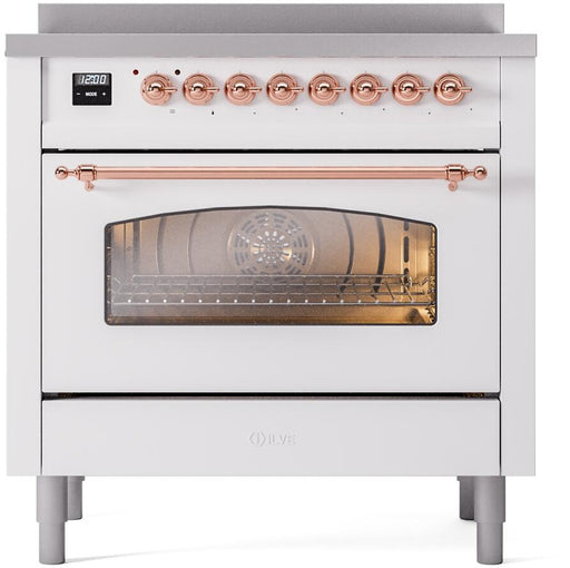 ILVE Nostalgie II 36" Electric Range, White, Copper Trim UPI366NMPWHP ILVE