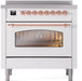 ILVE Nostalgie II 36" Electric Range, White, Copper Trim UPI366NMPWHP ILVE